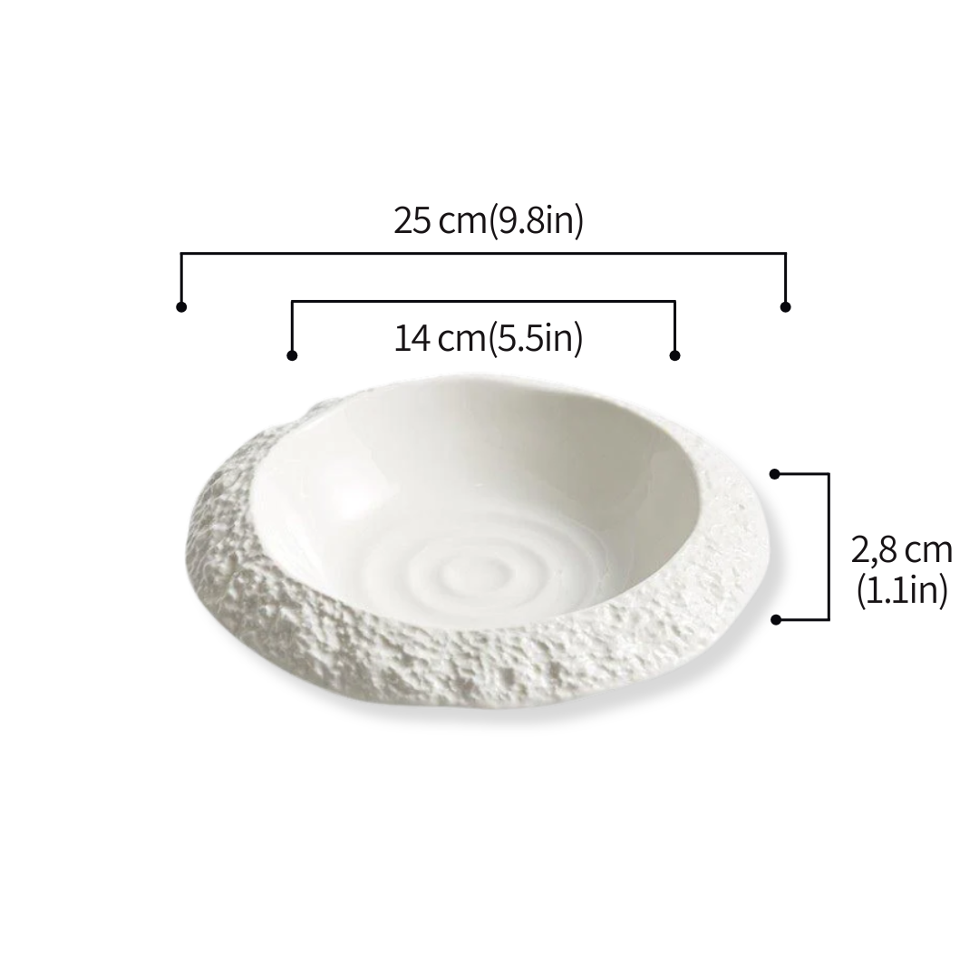 Assiettes profondes en céramique motif rocheux