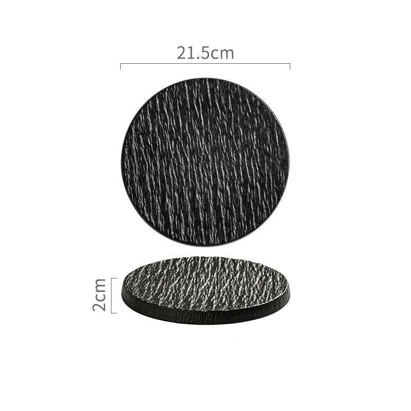 Rock Pattern Ceramic Flat Plate - TableGlow