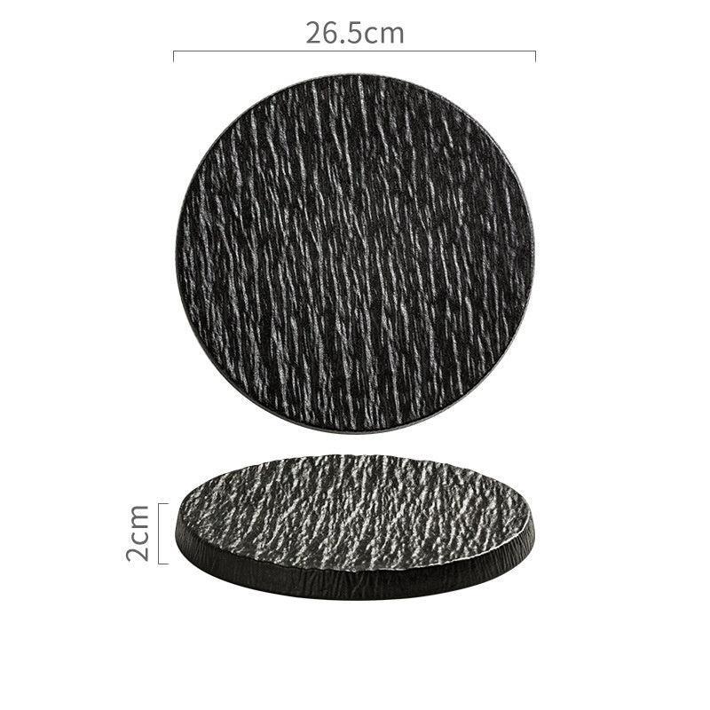 Rock Pattern Ceramic Flat Plate - TableGlow