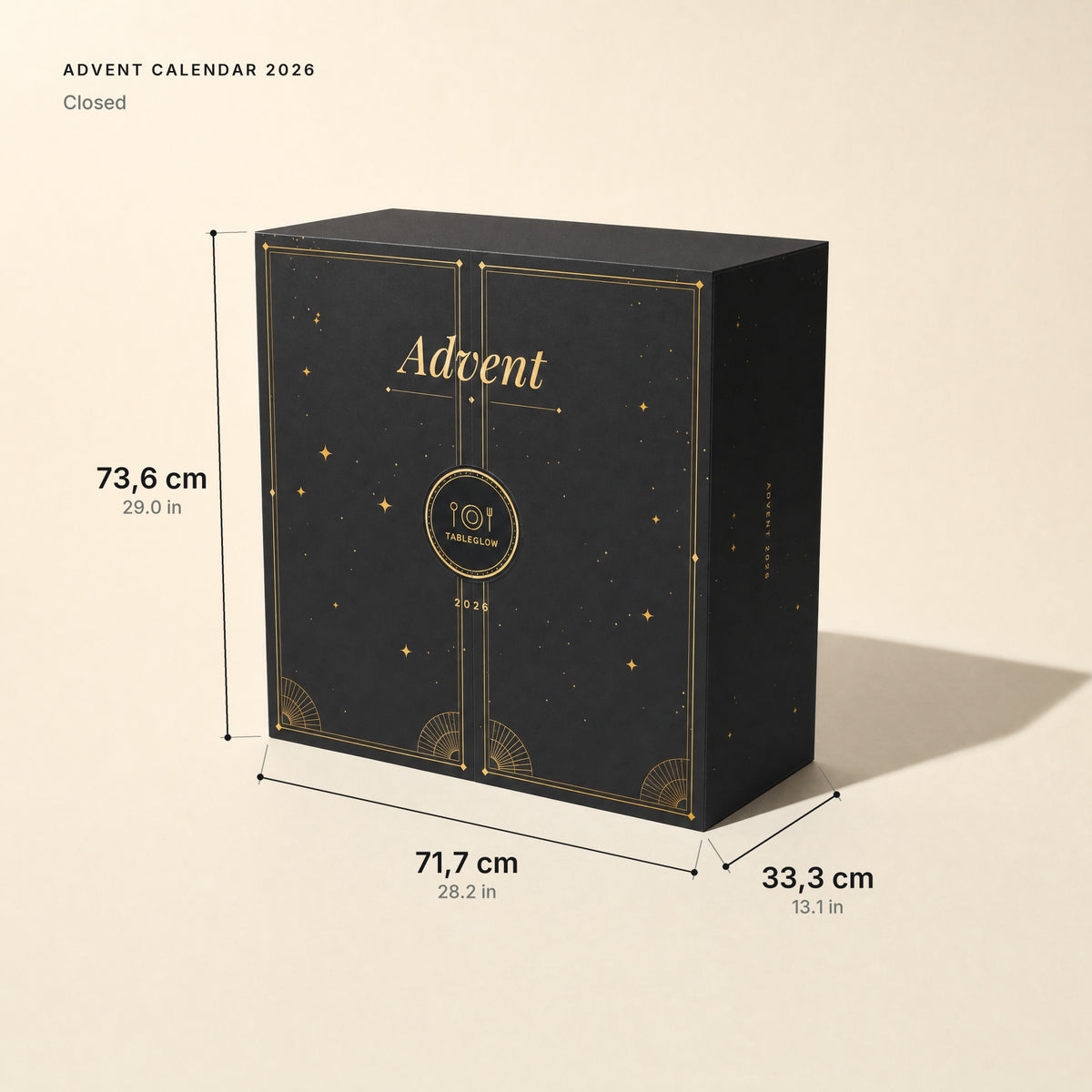 Dimensions closed: 71.7 x 73.6 x 33.3 cm