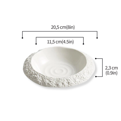 Assiettes profondes en céramique motif rocheux