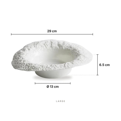 Arctic Texture Plate Large – dimensions: length 29 cm, height 6.5 cm, base diameter 13 cm
