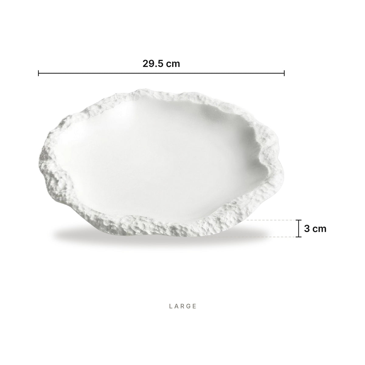 Baroque White - Plate Large – dimensions: length 29.5 cm, height 3 cm