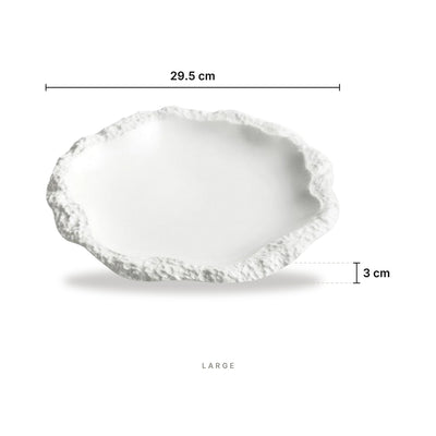 Baroque White - Plate Large – dimensions: length 29.5 cm, height 3 cm