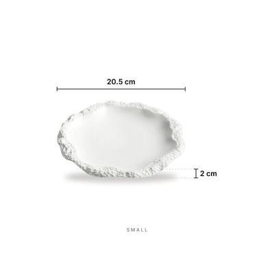 Baroque White - Plate Small – dimensions: length 20.5 cm, height 2 cm