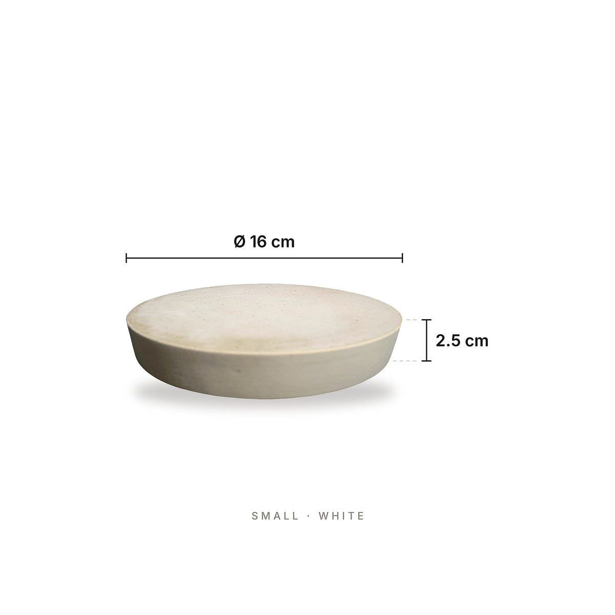 Basic - Platform Small White – dimensions: diameter 16 cm, height 2.5 cm