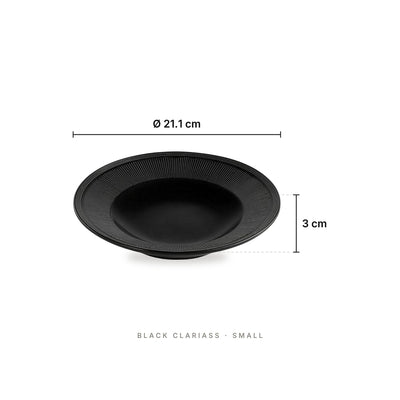 Black Spiral - Plate Black Clariass Small – dimensions: diameter 21.1 cm, height 3 cm