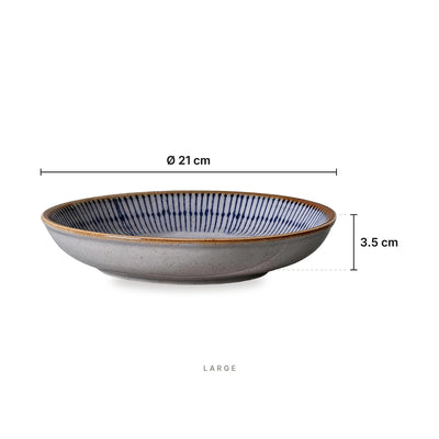 Blue Rain - Plate Large – dimensions: diameter 21 cm, height 3.5 cm