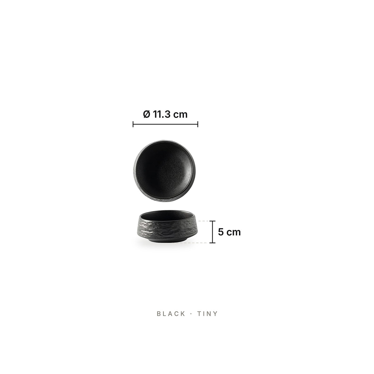 Busan - Deep Plate Black Tiny – dimensions: diameter 11.3 cm, height 5 cm