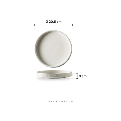 Busan - Deep Plate White Medium – dimensions: diameter 20.5 cm, height 3 cm