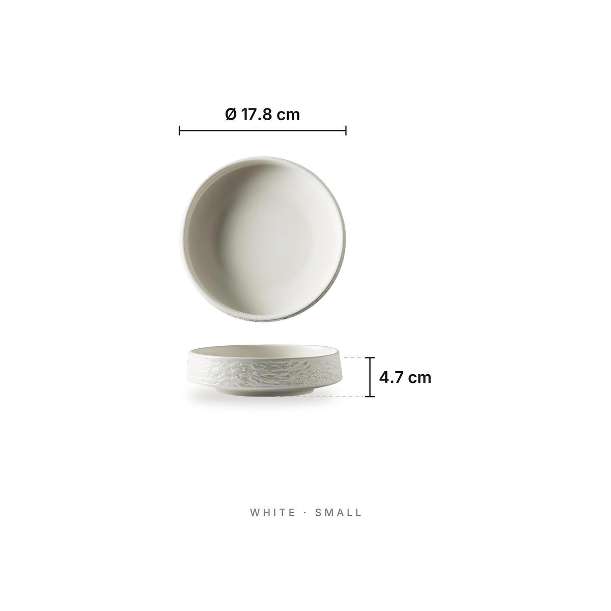 Busan - Deep Plate White Small – dimensions: diameter 17.8 cm, height 4.7 cm