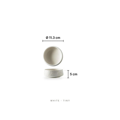 Busan - Deep Plate White Tiny – dimensions: diameter 11.3 cm, height 5 cm