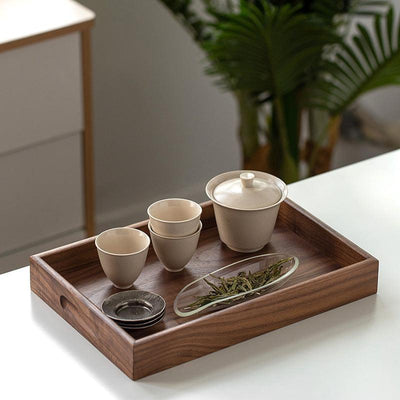 Plateau de service en noyer noir