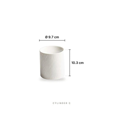 Cylinder - Plate Cylinder C – dimensions: diameter 9.7 cm, height 10.3 cm