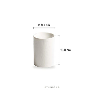 Cylinder - Plate Cylinder D – dimensions: diameter 9.7 cm, height 13.8 cm