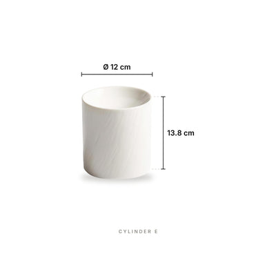 Cylinder - Plate Cylinder E – dimensions: diameter 12 cm, height 13.8 cm