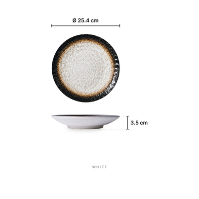 Dark & Earthy - Plate White – dimensions: diameter 25.4 cm, height 3.5 cm