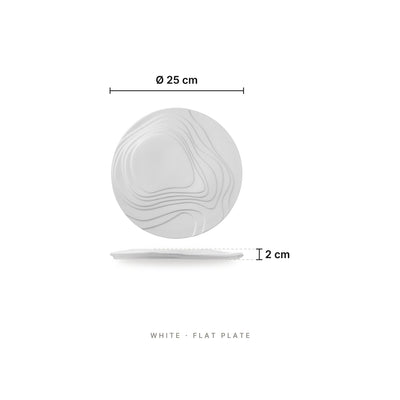 Dessert Plate White Flat Plate – dimensions: diameter 25 cm, height 2 cm