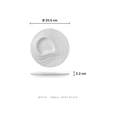 Dessert Plate White Small Deep Plate – dimensions: diameter 25.5 cm, height 2.2 cm