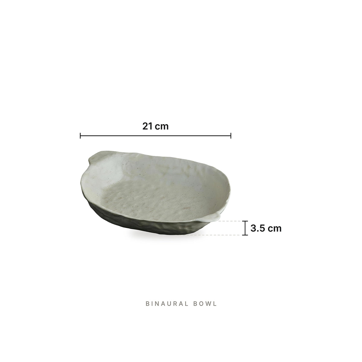 Dimples - Stoneware Set Binaural bowl – dimensions: length 21 cm, height 3.5 cm