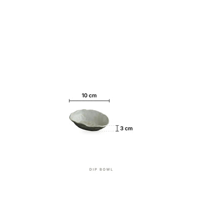 Dimples - Stoneware Set Dip Bowl – dimensions: length 10 cm, height 3 cm