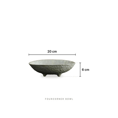 Dimples - Stoneware Set Fourcorner bowl – dimensions: length 20 cm, height 6 cm