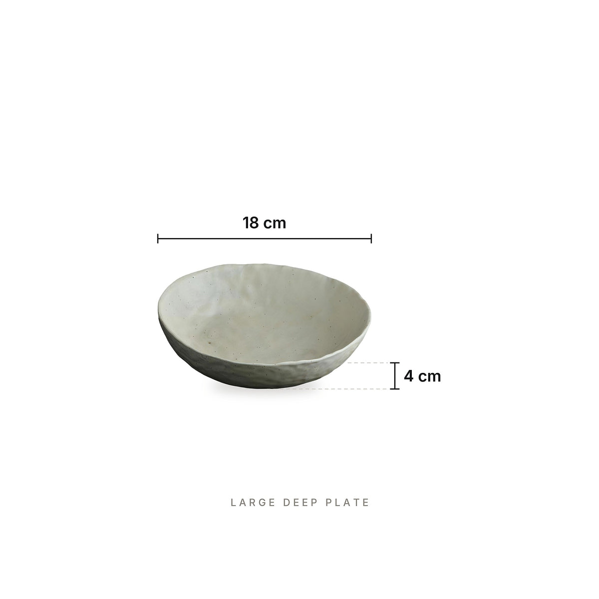 Dimples - Stoneware Set Large Deep Plate – dimensions: length 18 cm, height 4 cm