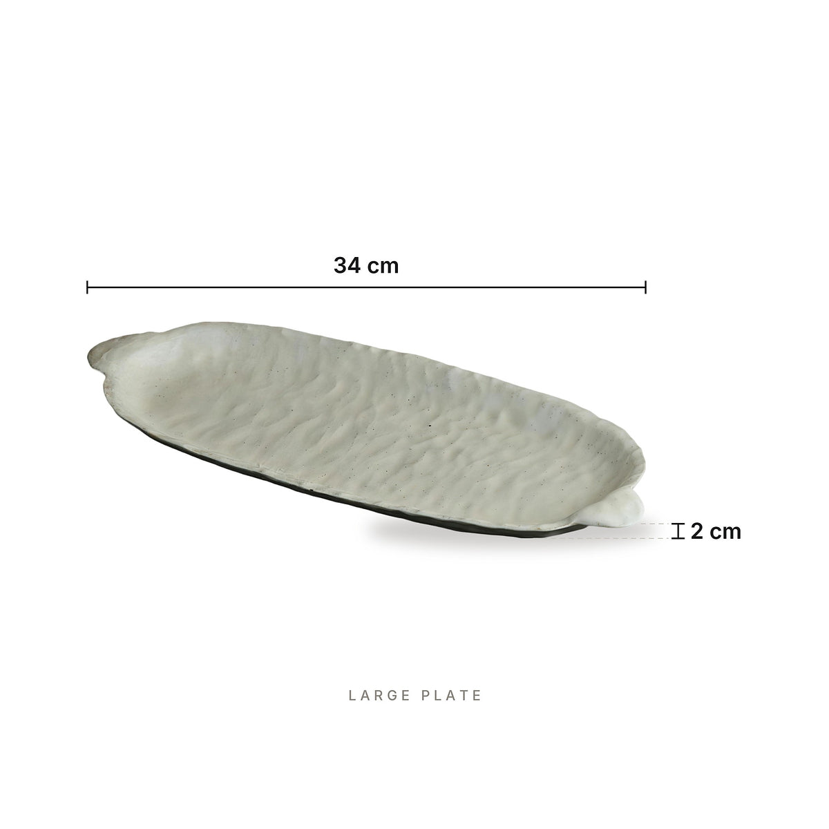 Dimples - Stoneware Set Large Plate – dimensions: length 34 cm, height 2 cm