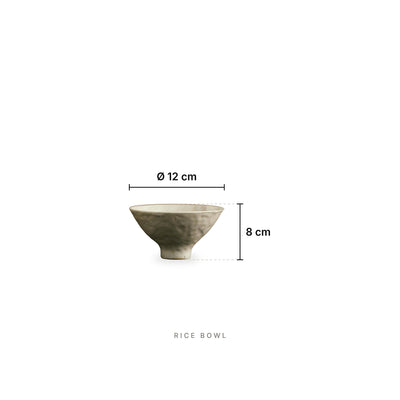 Dimples - Stoneware Set Rice bowl – dimensions: diameter 12 cm, height 8 cm