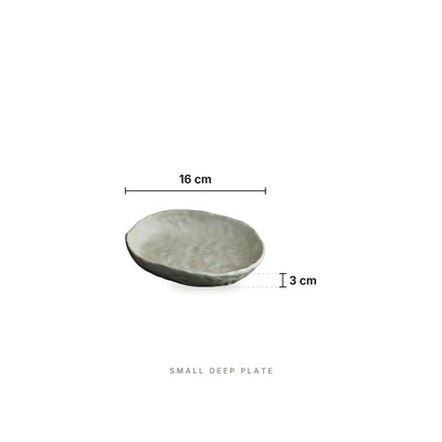 Dimples - Stoneware Set Small Deep Plate – dimensions: length 16 cm, height 3 cm