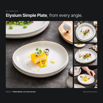Elysium Simple Plate in service – real product photos