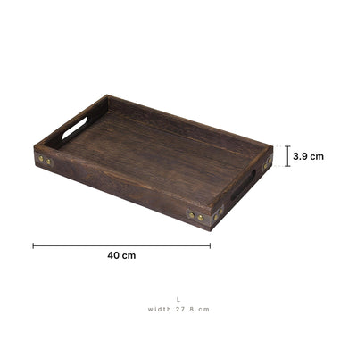 Exotic Wood Serving Tray L – dimensions: length 40 cm, width 27.8 cm, height 3.9 cm