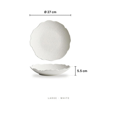Grain - Plate Large White – dimensions: diameter 27 cm, height 5.5 cm