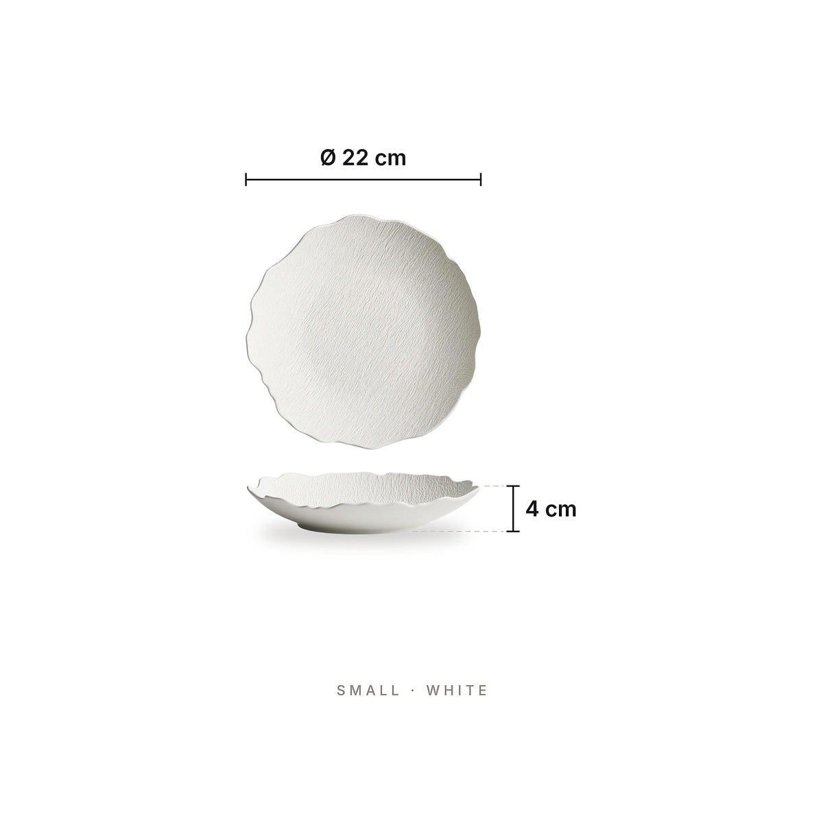 Grain - Plate Small White – dimensions: diameter 22 cm, height 4 cm
