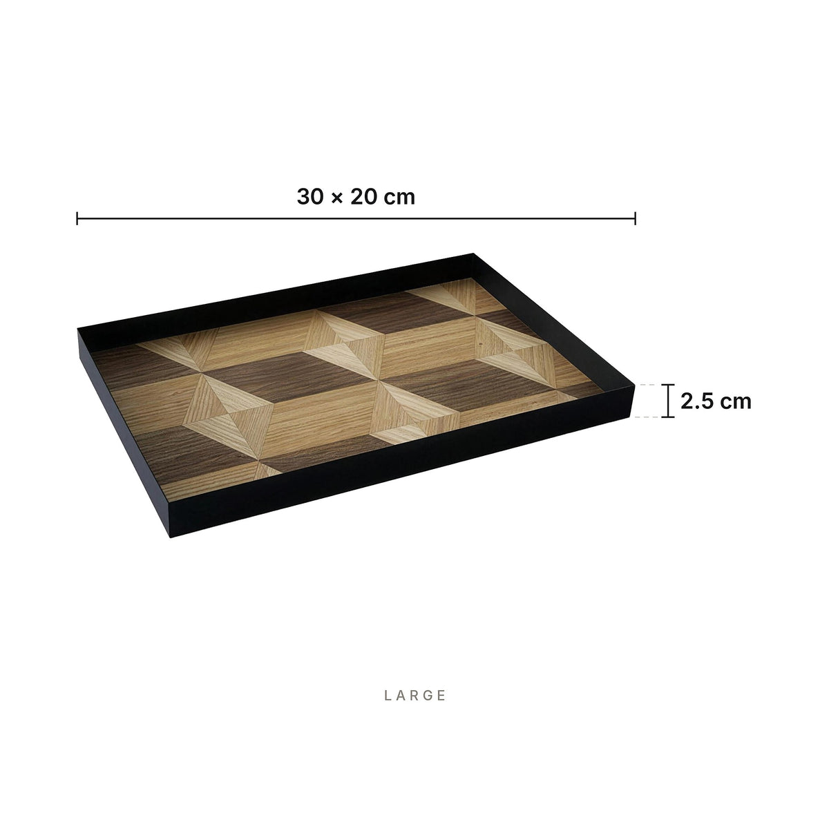 Iron Wood Serving Tray Large – dimensions: length 30 cm, width 20 cm, height 2.5 cm