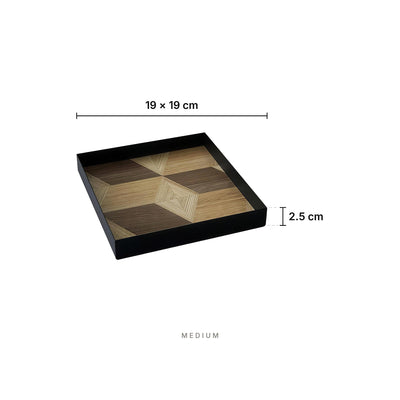 Iron Wood Serving Tray Medium – dimensions: length 19 cm, width 19 cm, height 2.5 cm