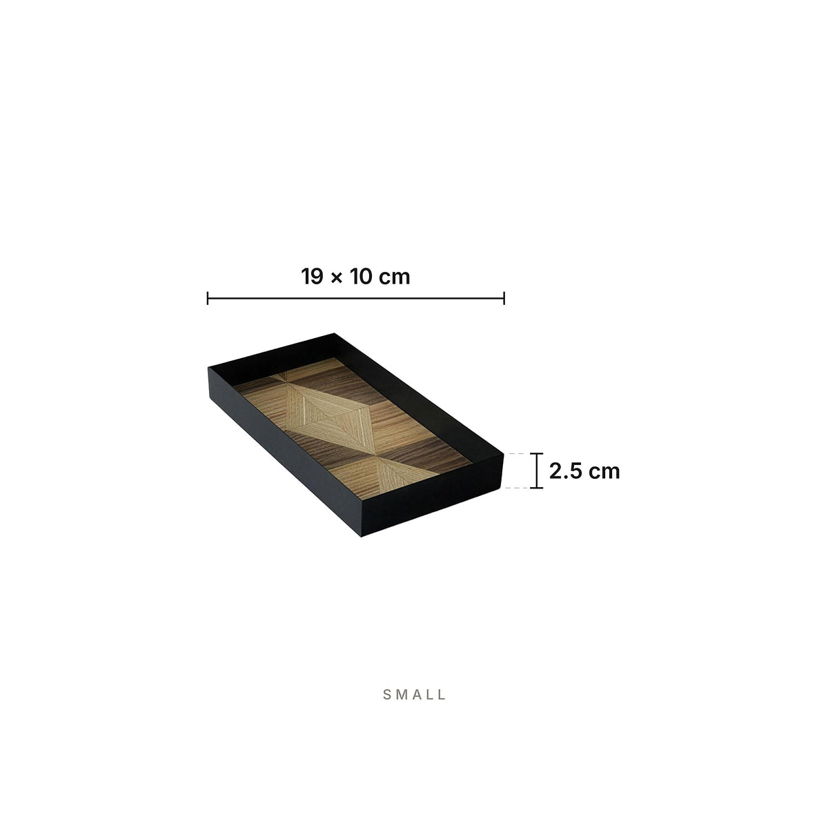 Iron Wood Serving Tray Small – dimensions: length 19 cm, width 10 cm, height 2.5 cm