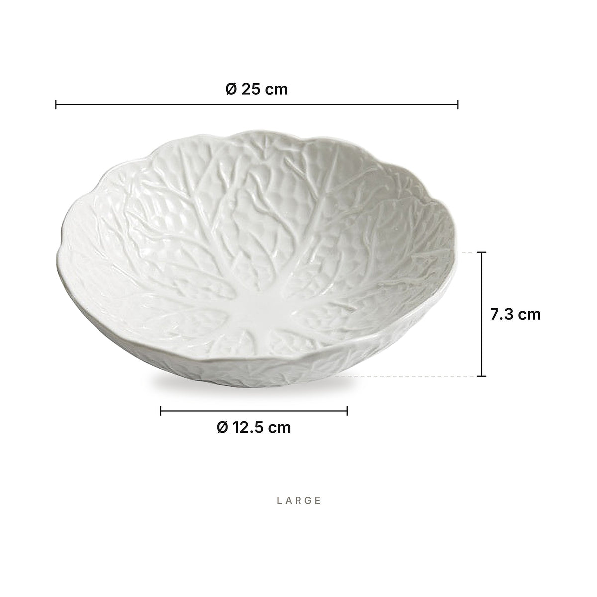 Leaf Structure - Bowl Large – dimensions: diameter 25 cm, height 7.3 cm, base diameter 12.5 cm