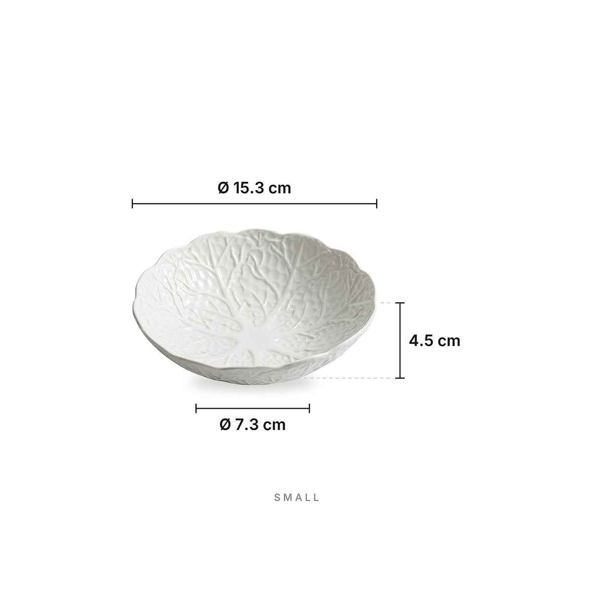 Leaf Structure - Bowl Small – dimensions: diameter 15.3 cm, height 4.5 cm, base diameter 7.3 cm