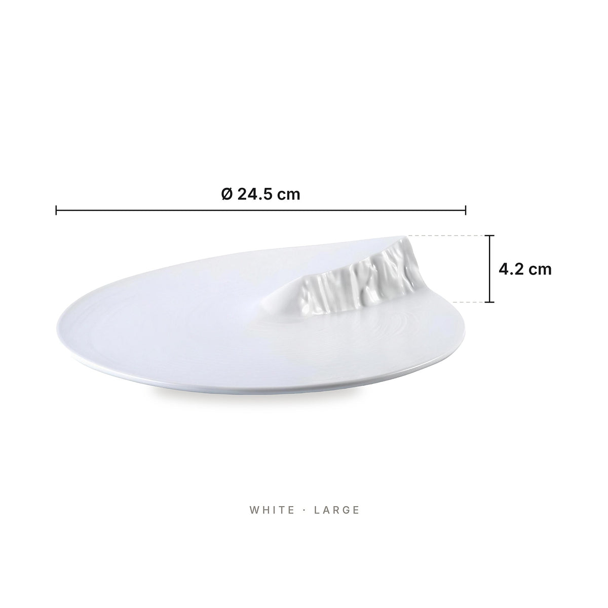 Mountain Cliff - Plate White Large – dimensions: diameter 24.5 cm, height 4.2 cm