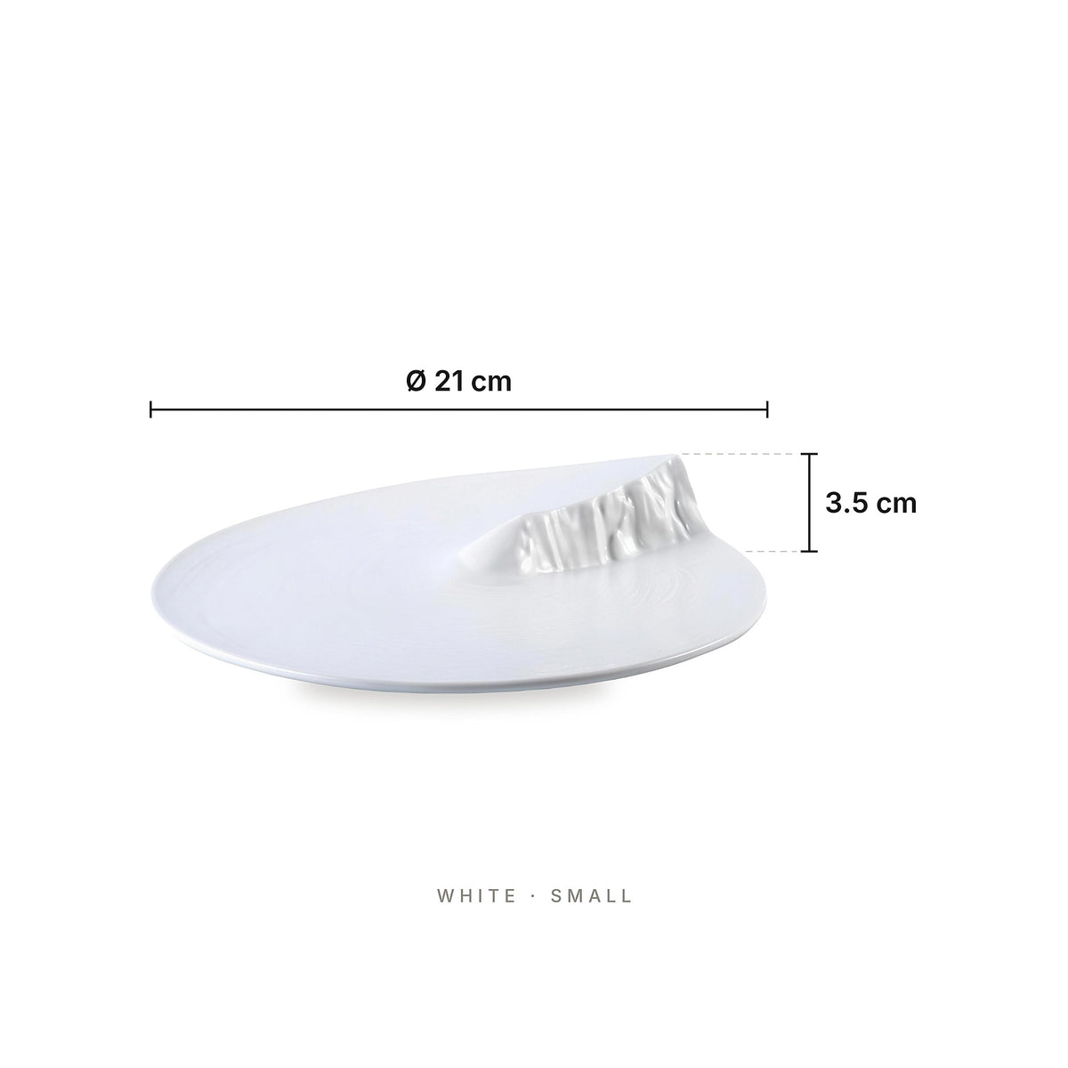 Mountain Cliff - Plate White Small – dimensions: diameter 21 cm, height 3.5 cm