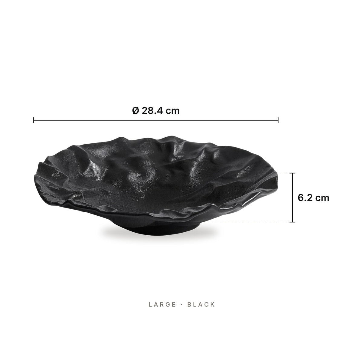 New Home - Deep Plate Large Black – dimensions: diameter 28.4 cm, height 6.2 cm