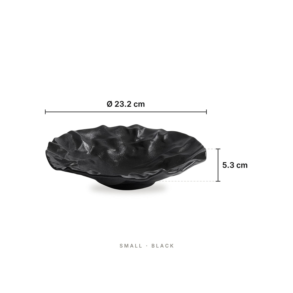 New Home - Deep Plate Small Black – dimensions: diameter 23.2 cm, height 5.3 cm