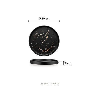Noir Gold Rush - Plate Black Small – dimensions: diameter 20 cm, height 2 cm