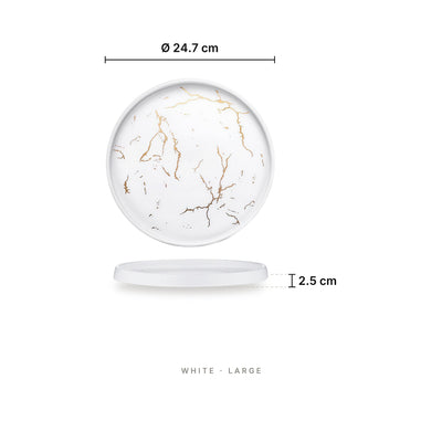 Noir Gold Rush - Plate White Large – dimensions: diameter 24.7 cm, height 2.5 cm