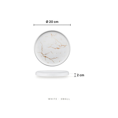 Noir Gold Rush - Plate White Small – dimensions: diameter 20 cm, height 2 cm