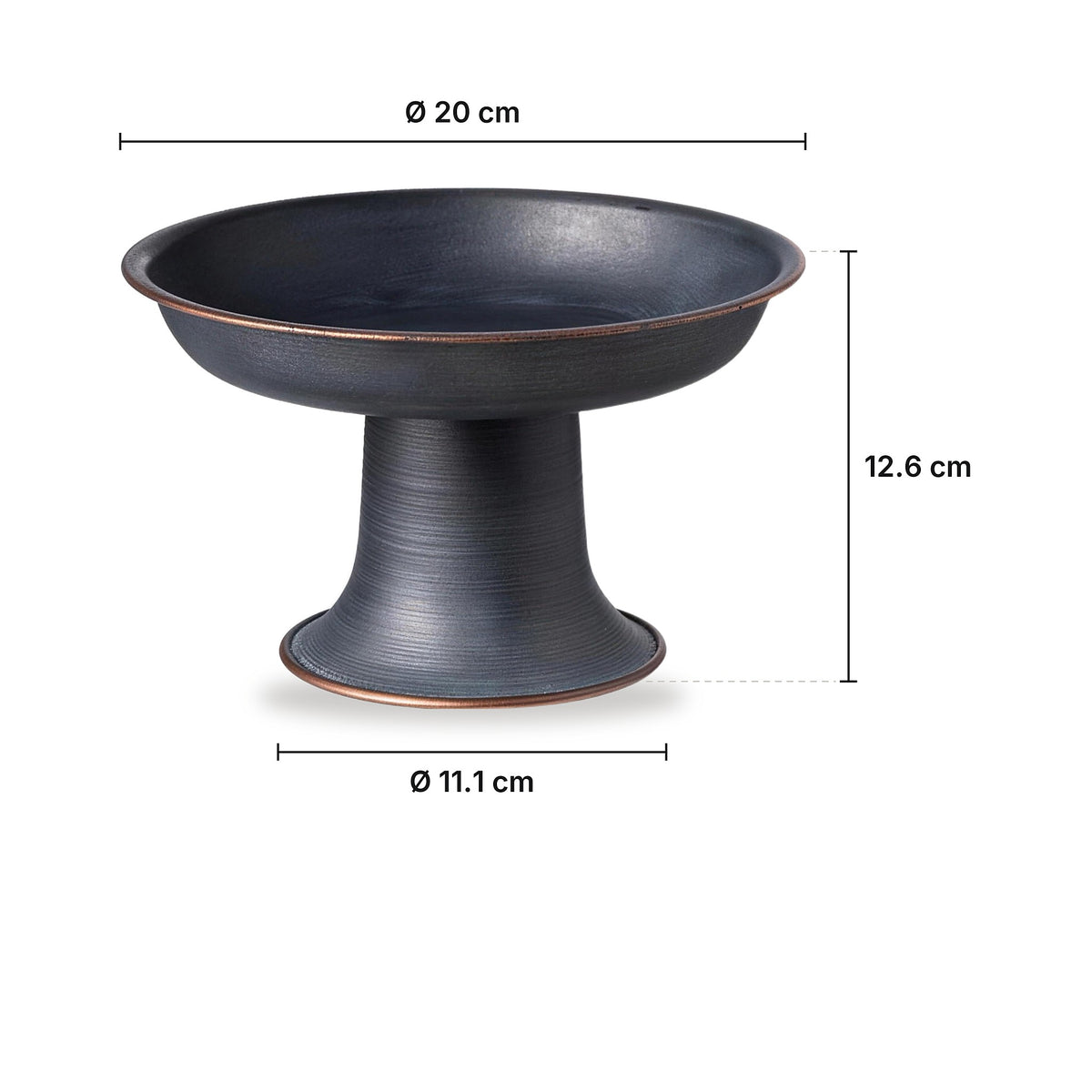 Obsidian - Pedestal – dimensions: diameter 20 cm, height 12.6 cm, base diameter 11.1 cm