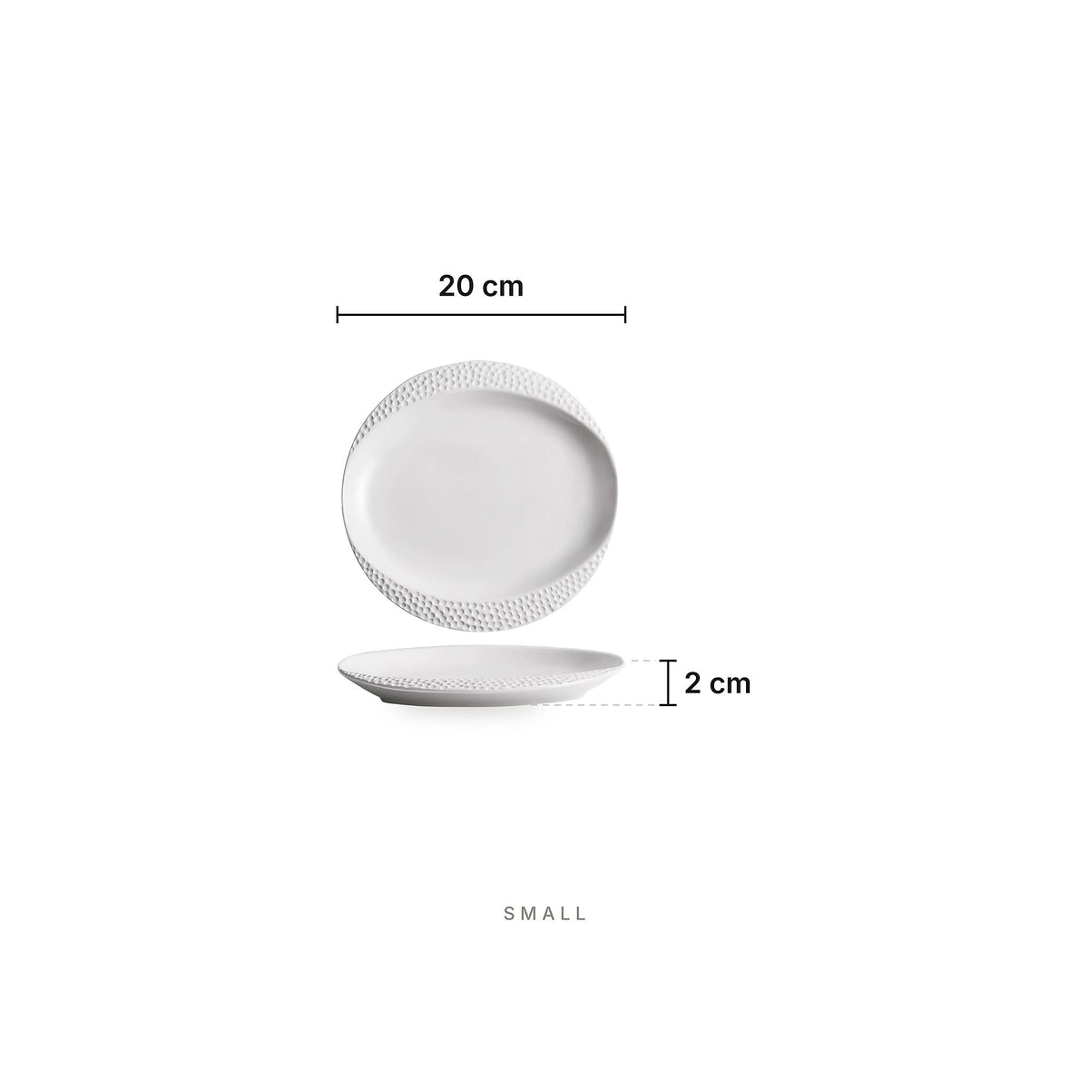 Pluto Texture Plate Small – dimensions: length 20 cm, height 2 cm