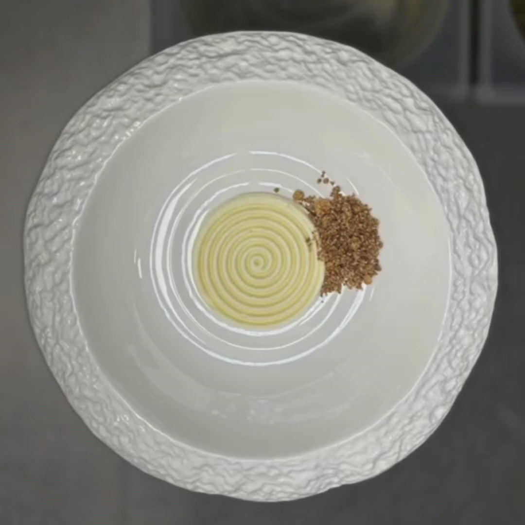 Assiettes profondes en céramique motif rocheux