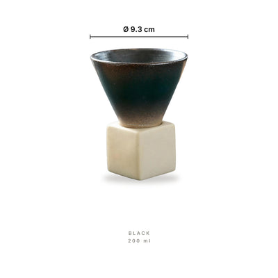 Retro Coffee Cup Black – dimensions: diameter 9.3 cm, capacity 200 ml